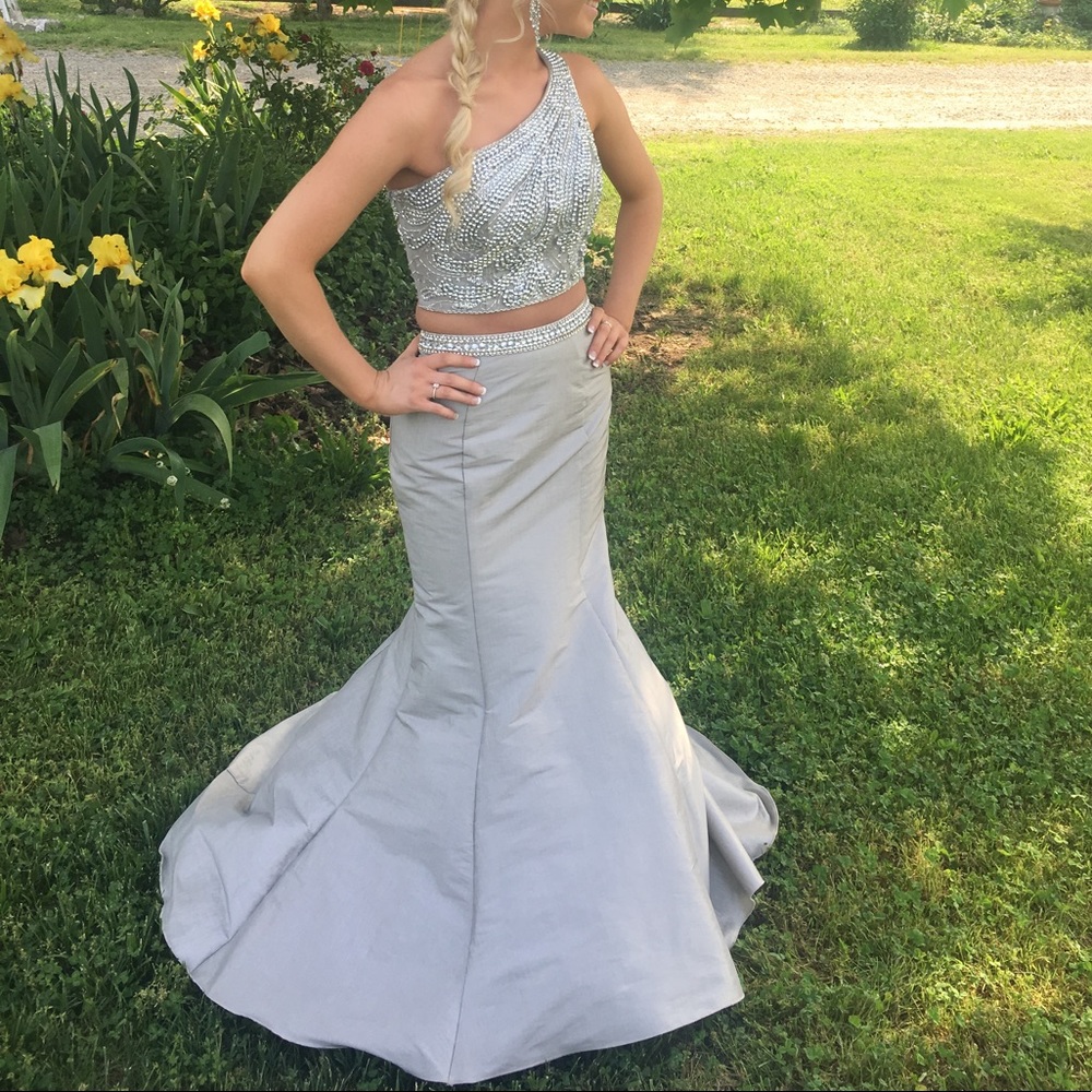 Paparazzi Two Piece Silver Mermaid Dress